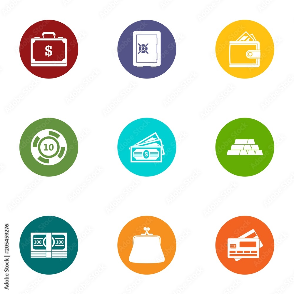 Keeping the money icons set. Flat set of 9 keeping the money vector icons for web isolated on white background Keeping the money icons set. Flat set of 9 keeping the money vector icons for web isolated on white background