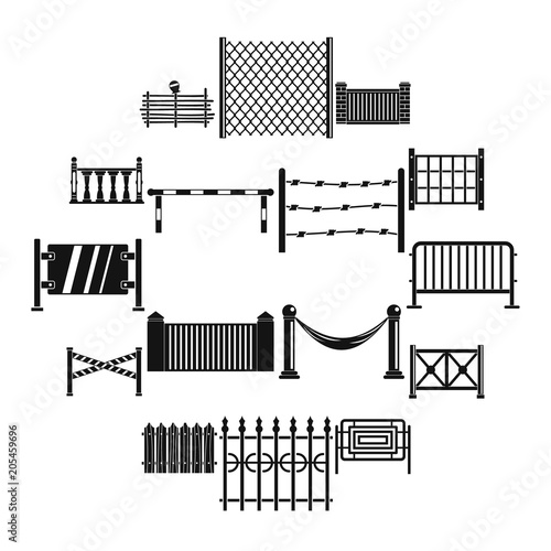 Fencing icons set. Simple illustration of 16 different fencing vector icons for web