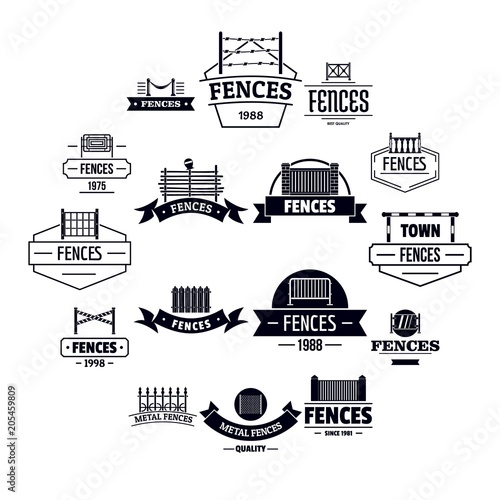 Fencing logo icons set. Simple illustration of 16 fencing logo vector icons for web