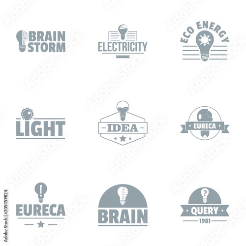 Ingenious idea logo set. Simple set of 9 ingenious idea vector logo for web isolated on white background