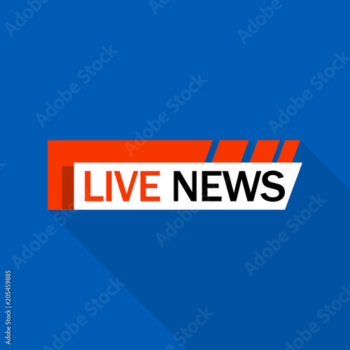 Live news logo. Flat illustration of live news vector logo for web design