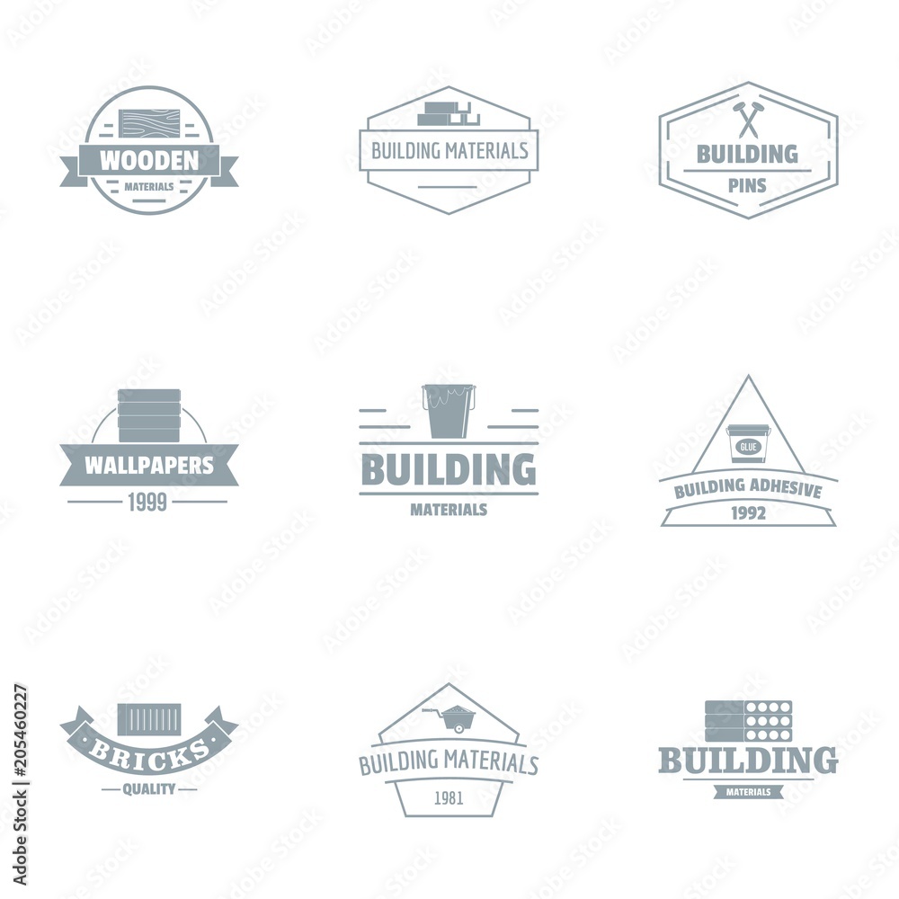 Civil engineering logo set. Simple set of 9 civil engineering vector logo for web isolated on white background