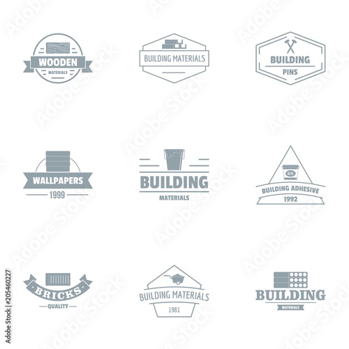 Civil engineering logo set. Simple set of 9 civil engineering vector logo for web isolated on white background