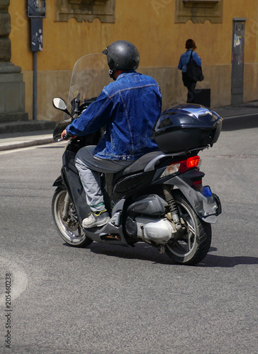 Motorcycle on a street in Livorno photo