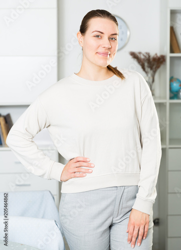 Young woman is posing