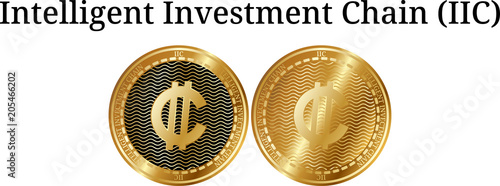 Set of physical golden coin Intelligent Investment Chain (IIC)