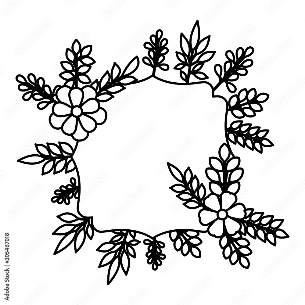 elegant frame with floral decoration vector illustration design elegant frame with floral decoration vector illustration design