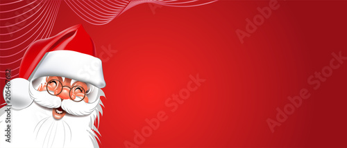 Christmas Card, Santa Claus, Background, Red 
