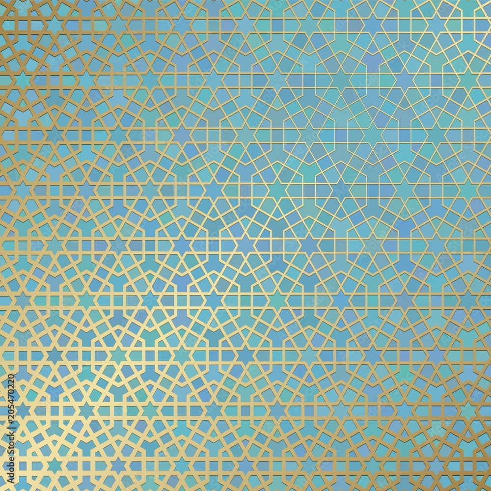 custom made wallpaper toronto digitalAbstract background with islamic ornament, arabic geometric texture. Golden lined tiled motif.