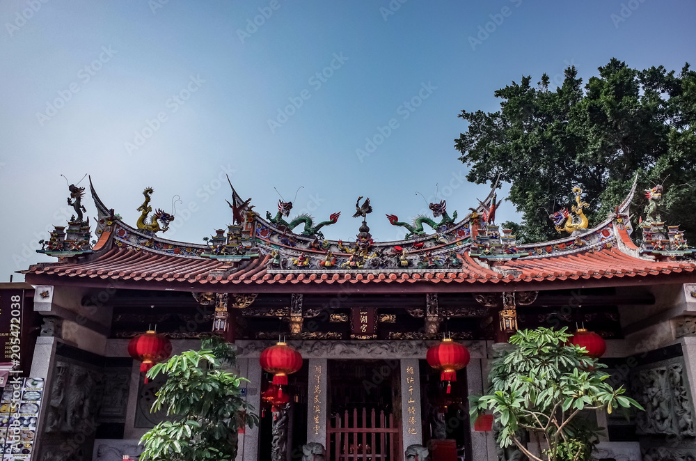 Temples with traditional Chinese village characteristics, Zongli and archway Temples with traditional Chinese village characteristics, Zongli and archway