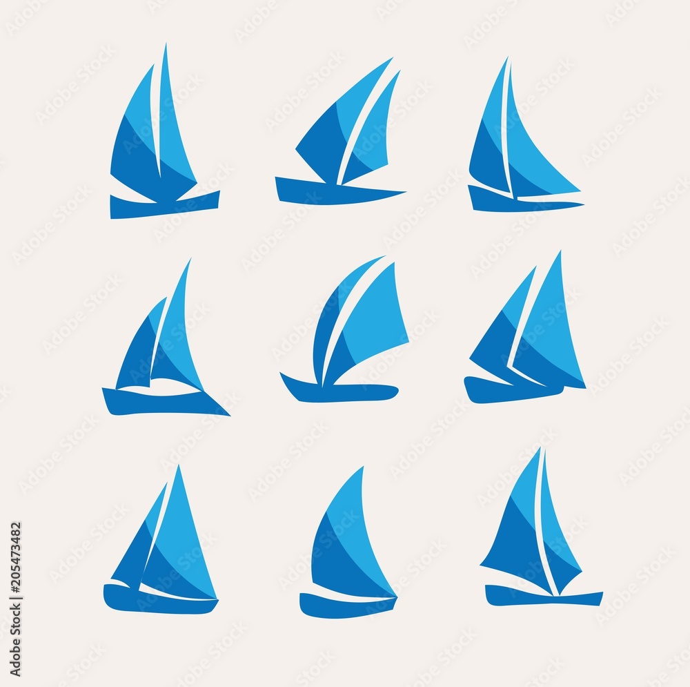 Ship Icon Set, art vector logo design