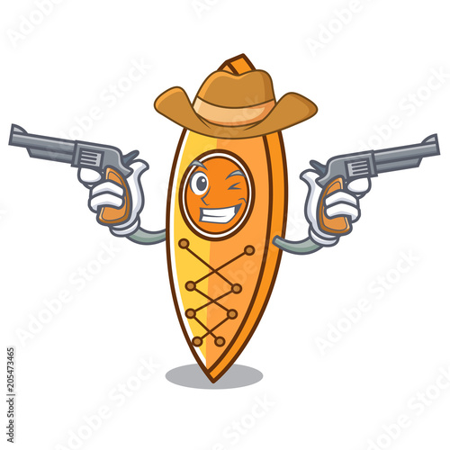 Cowboy canoe character cartoon style
