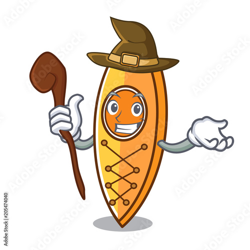 Witch canoe mascot cartoon style