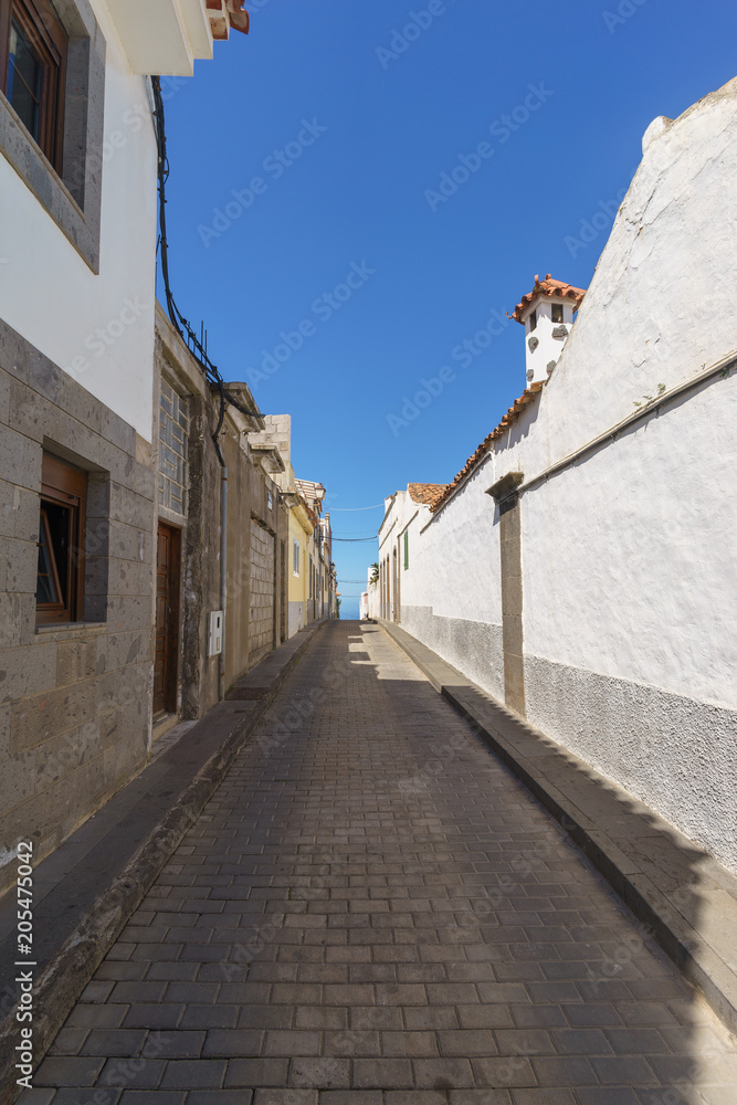 Empty street in Firgas town, Gran Canaria, Spain