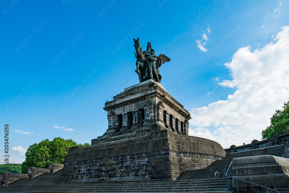 Monument to Kaiser Wilhelm I (Emperor William) on Deutsches Ecke (German Corner) in Koblenz, Germany