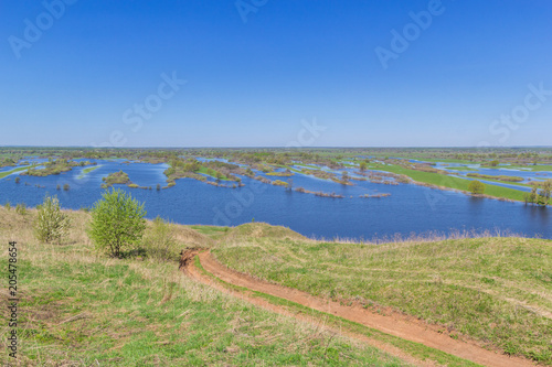 View of the Oka river from the high bank