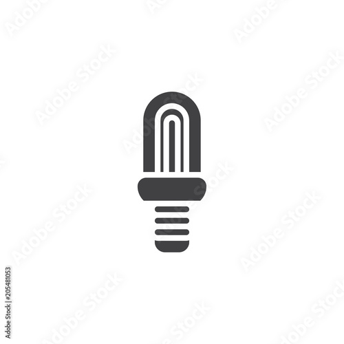 Light bulb vector icon. filled flat sign for mobile concept and web design. Energy saving fluorescent lamp simple solid icon. Symbol, logo illustration. Pixel perfect vector graphics