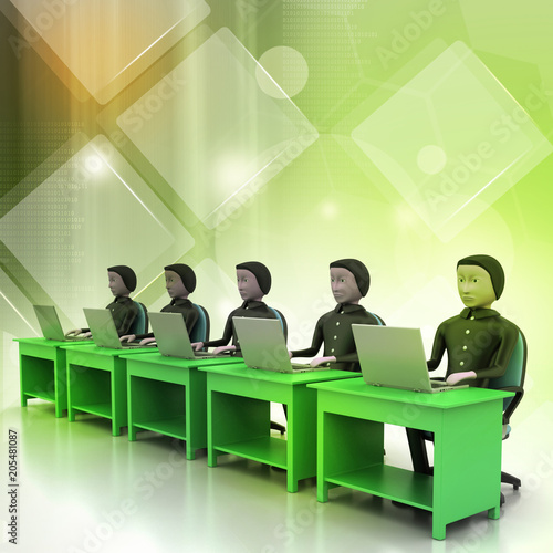 Business team looking at a Laptop