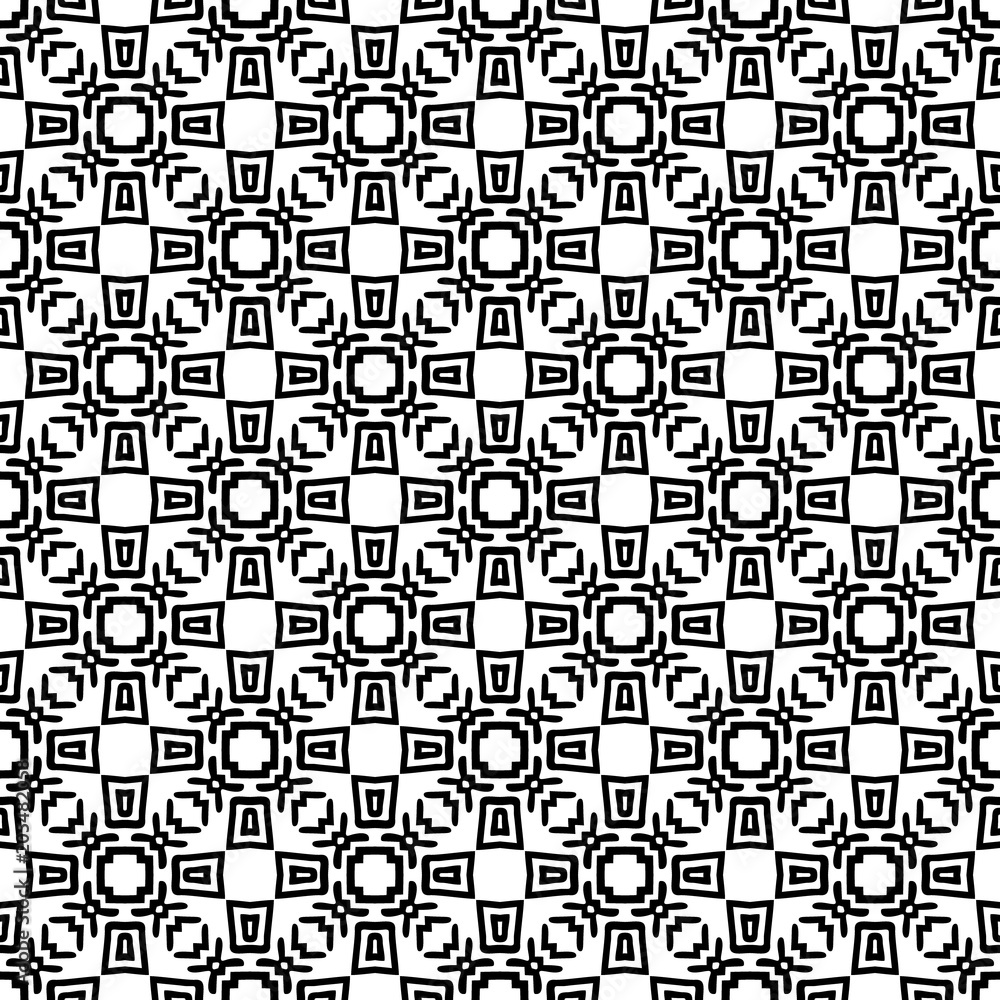 Black and White Seamless Ethnic Pattern. Tribal Black and White Seamless Ethnic Pattern. Tribal