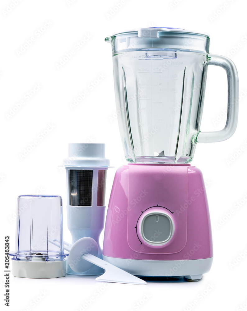 Empty pastel purple electric blender with filter, toughened glass jug, dry  grinder and speed selector isolated on white background. Blender and  grinder machine for healthy lifestyle. Kitchen appliance Stock Photo | Adobe