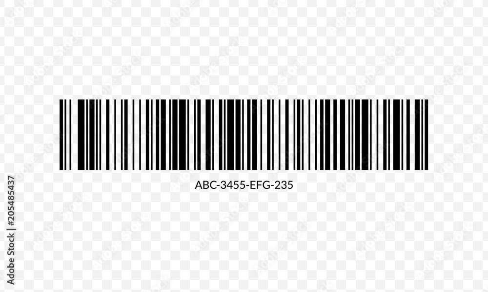Barcode symbol illustration isolated on transparent background Barcode symbol illustration isolated on transparent background