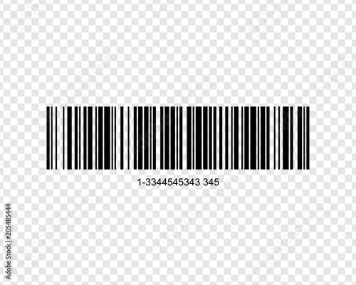 Realistic bar code icon isolated on background