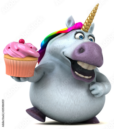 Fun unicorn - 3D Illustration