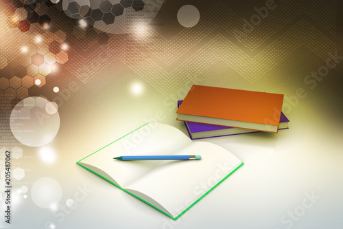 Books and pencil, education concept