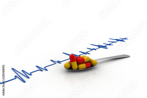 Ecg line with tablets