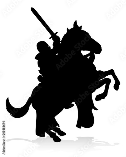 Silhouette Knight on Horse