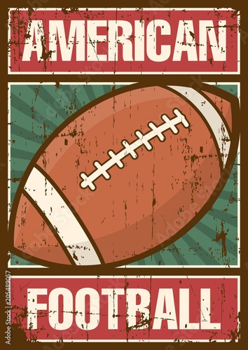 Plakat Futbol amerykański Rugby Sport Retro Pop Art Poster Signage