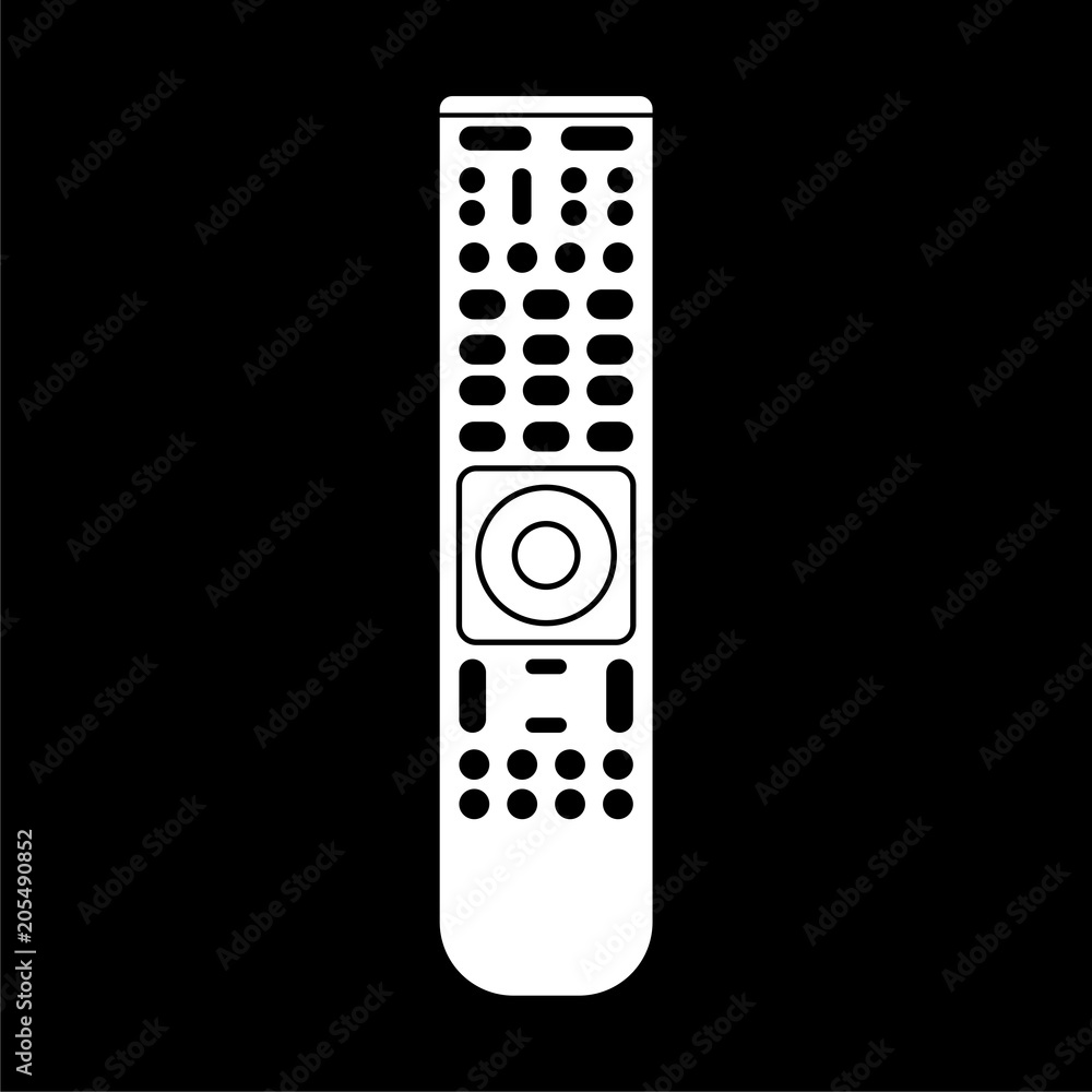 TV remote control icon on dark background TV remote control icon on dark background