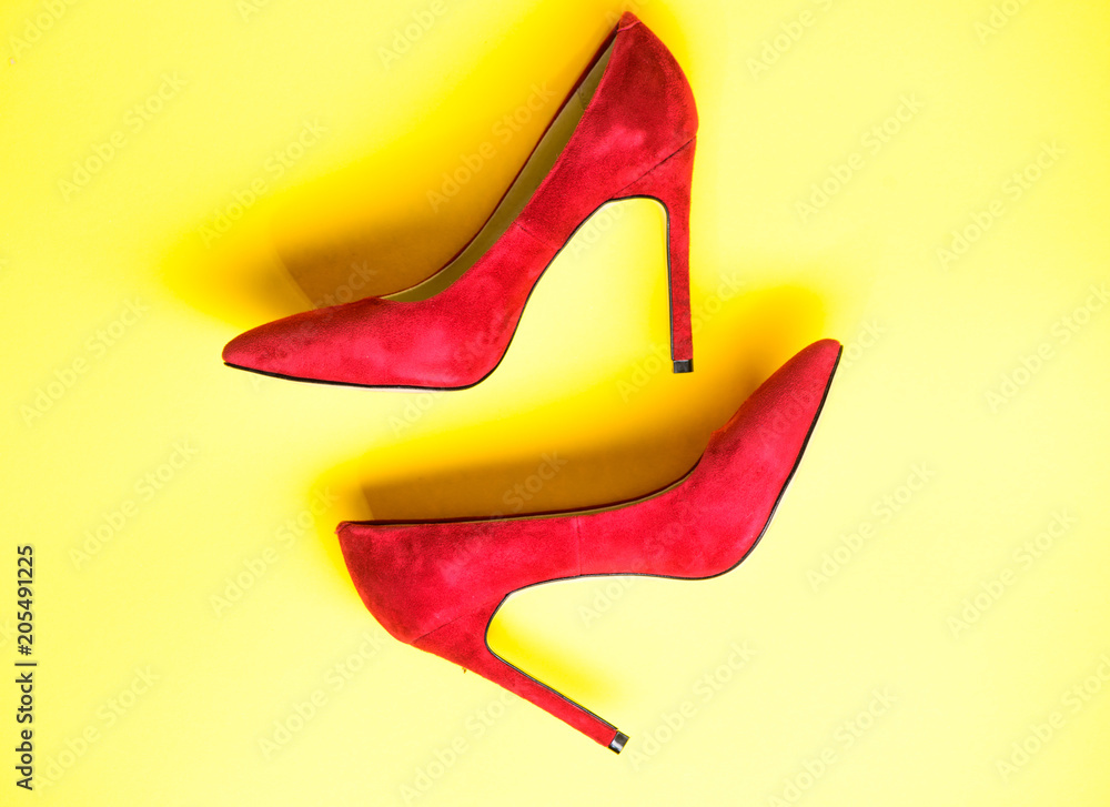 Yellow and top red heels