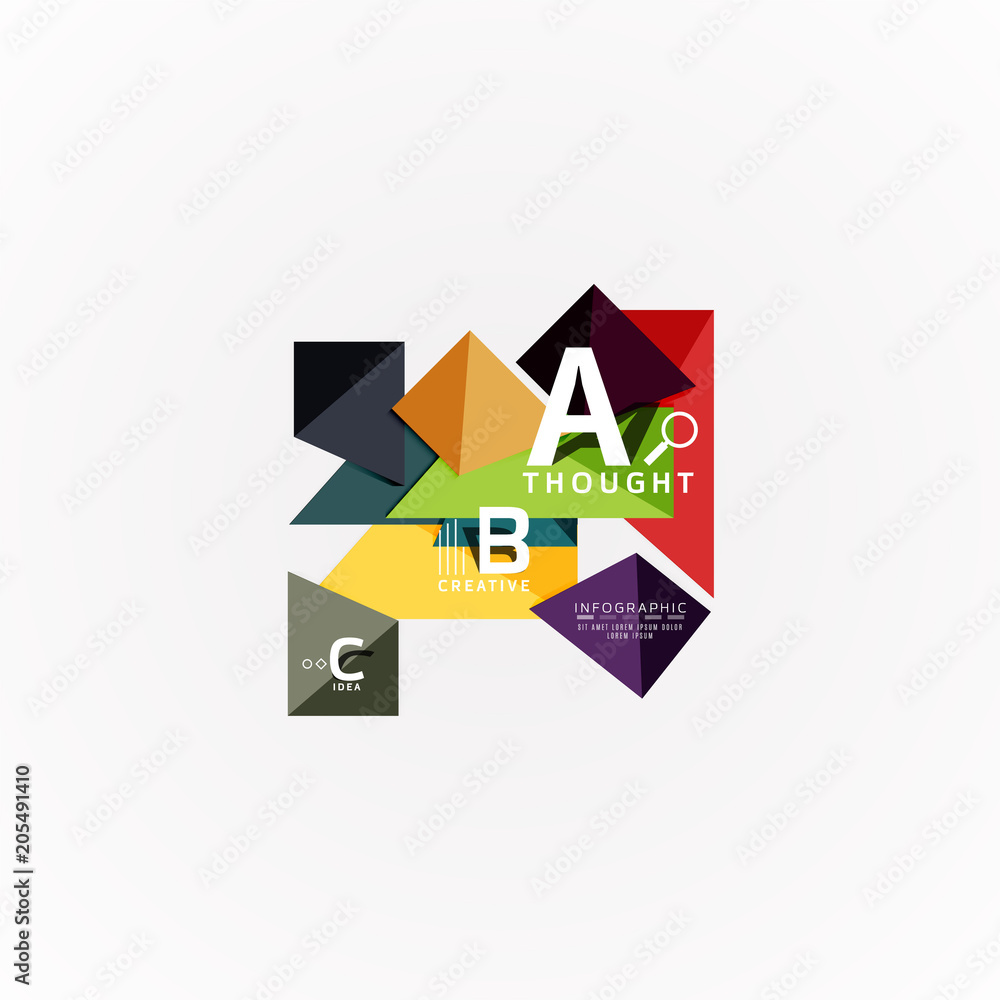 Paper infographic banner template with a b c options, infographics elements Paper infographic banner template with a b c options, infographics elements