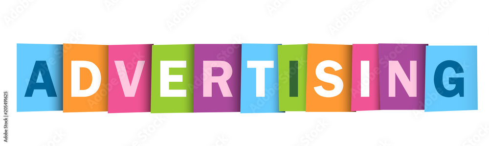 ADVERTISING colourful letters banner ADVERTISING colourful letters banner