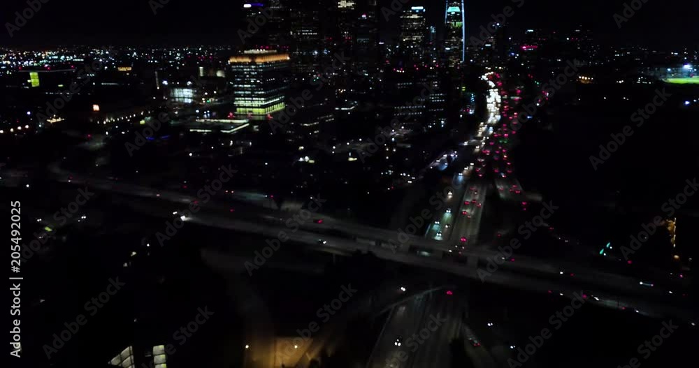 DJI 4k drone shot of LA skyline Los Angeles city DJI 4k drone shot of LA skyline Los Angeles city