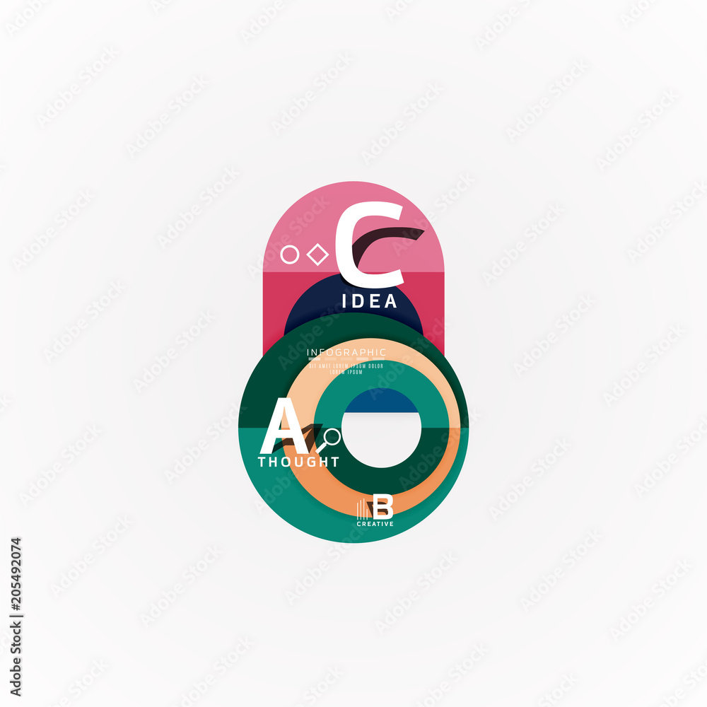Abstract geometric option infographic banners, a b c steps process Abstract geometric option infographic banners, a b c steps process