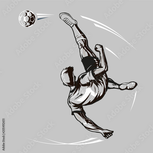 Soccer player overhead kick © trattieritratti