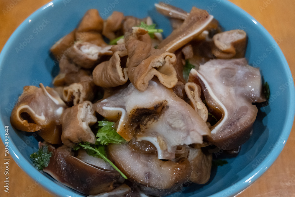 grilled chitterlings or roast chitterlings (Thai food) grilled chitterlings or roast chitterlings (Thai food)