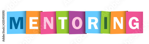 "MENTORING" multicoloured letters vector icon