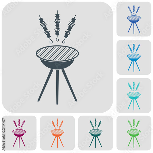 Grilled kebab icon