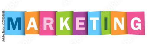 MARKETING colourful vector letters icon