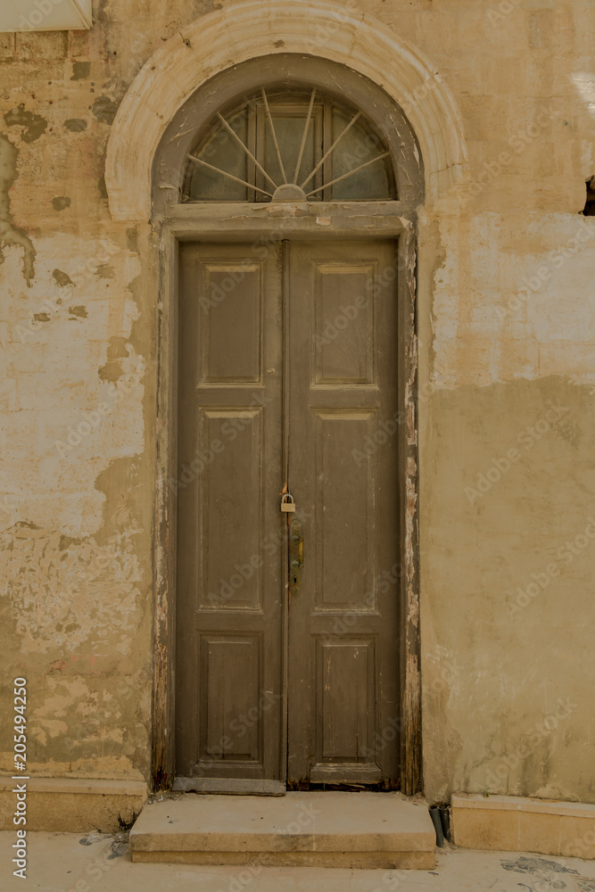 Arabic oriental arch styled door in Azerbaijan in old town.