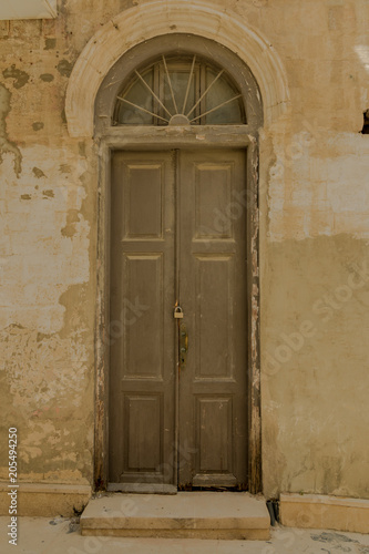 Arabic oriental arch styled door in Azerbaijan in old town. © zeynurbabayev