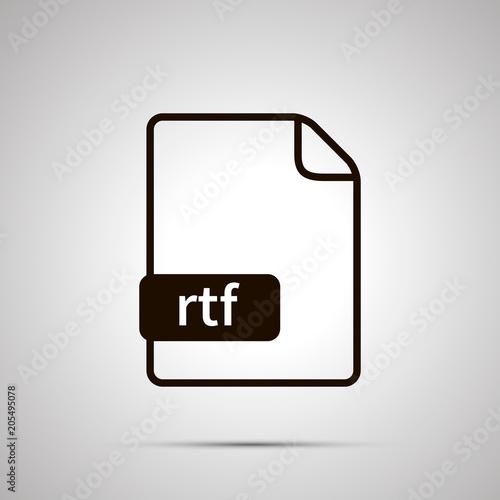 Simple black file icon with rtf extension