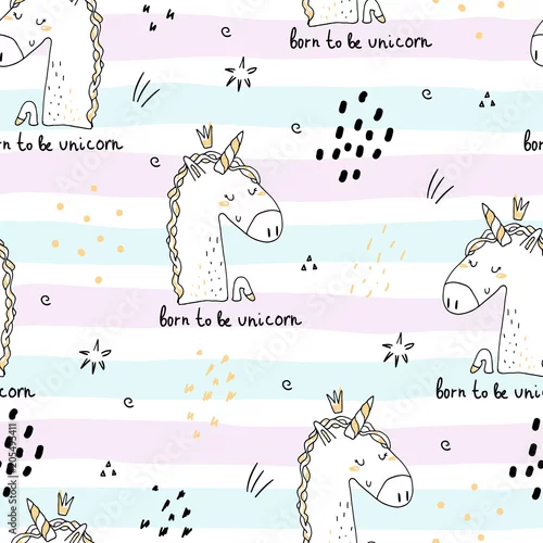 Tapety ładny jednorożec wektor wzór