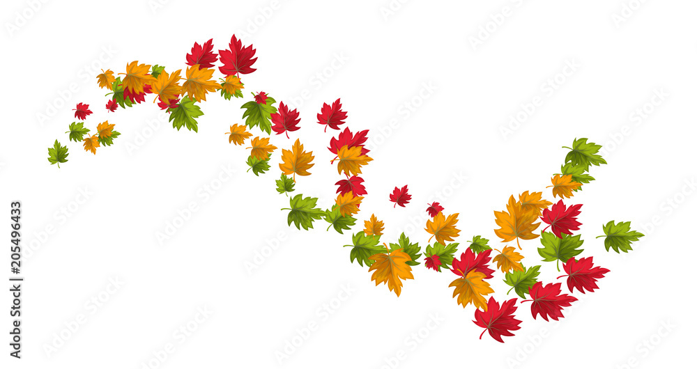 Vector sketch autumn leaves pattern