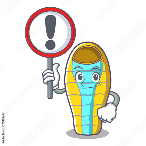 With sign sleeping bad character cartoon