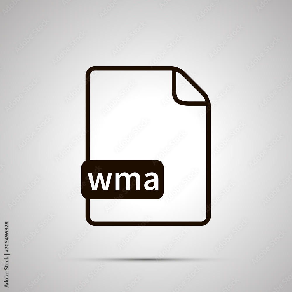 Simple black file icon with wma extension Simple black file icon with wma extension