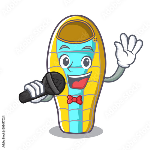 Singing sleeping bad mascot cartoon